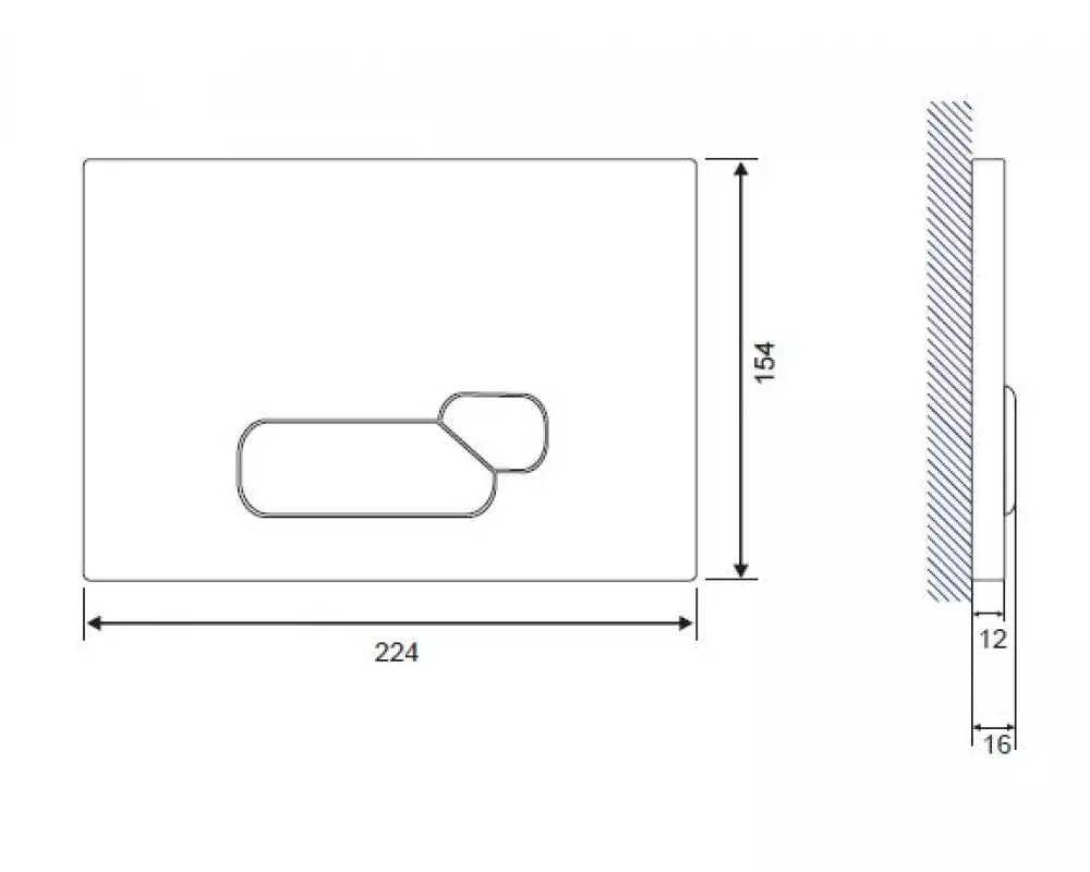 Кнопка ACTIS белая глянцевая стекло