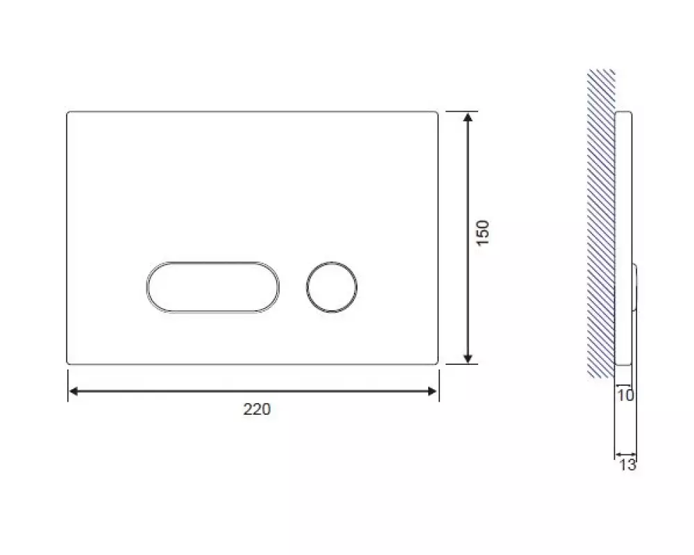 Кнопка INTERA хром матовый