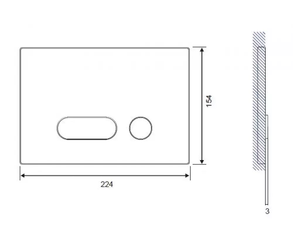 Кнопка INTERA белая глянцевая стекло