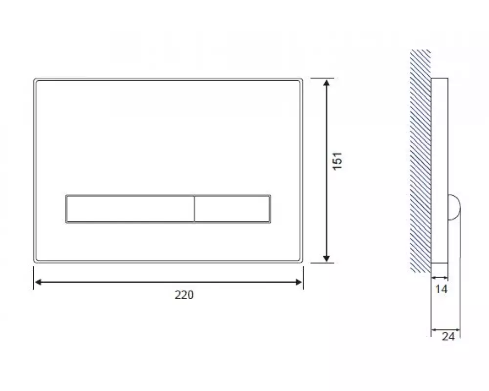 Кнопка PILOT черная глянцевая стекло