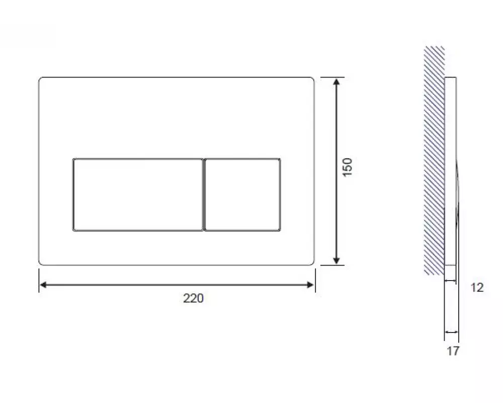 Кнопка PRESTO хром матовый