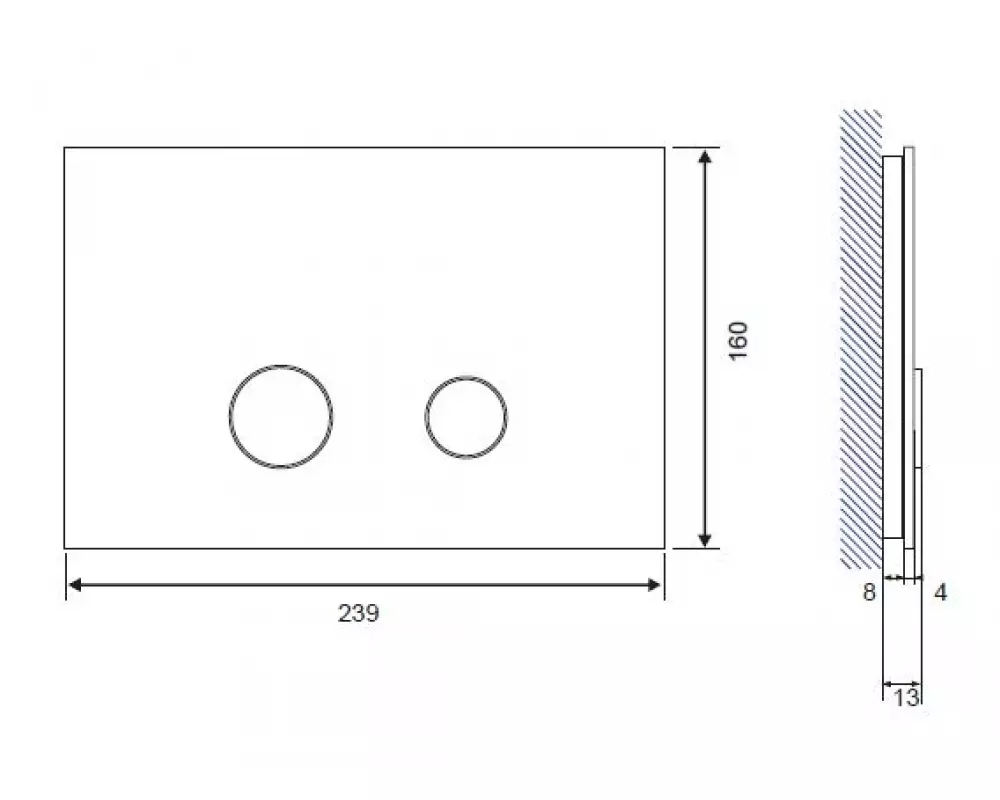 Кнопка STERO черная глянцевая стекло