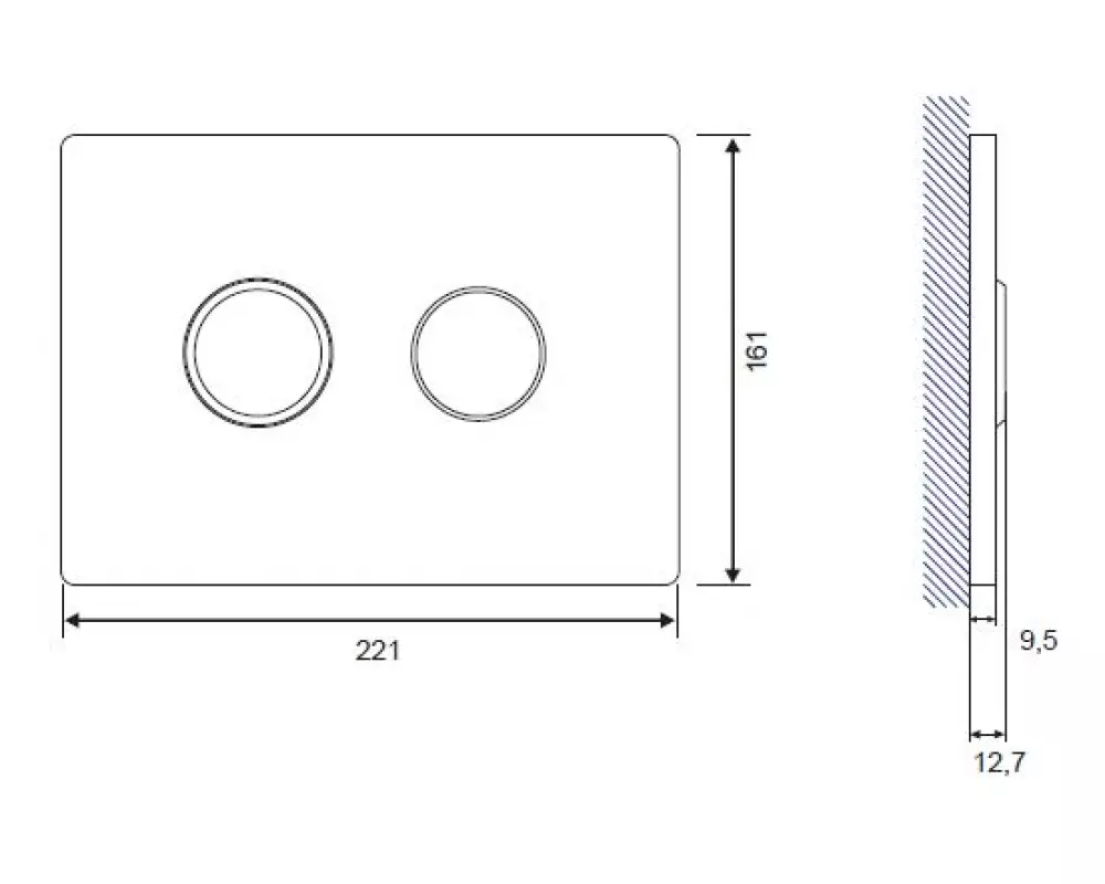 Кнопка ACCENTO CIRCLE пневматическая хром глянцевая