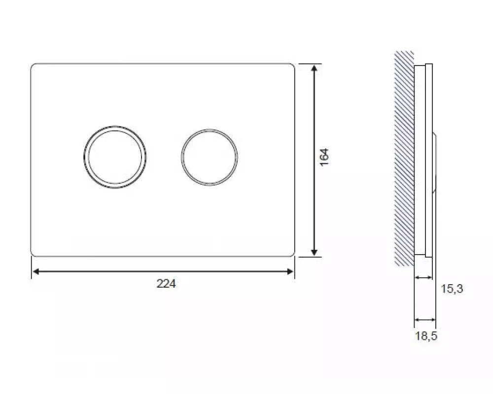 Кнопка ACCENTO CIRCLE пневматическая черная глянцевая стекло