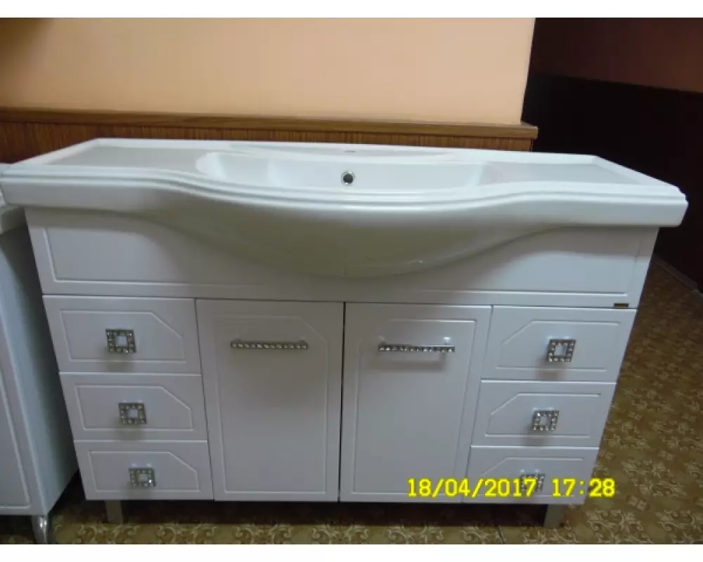 Комплект мебели«Стиль-Классик» 1200 6 Ящиков (тумба,умывальник  ,шкаф зеркальный,колонна 590)