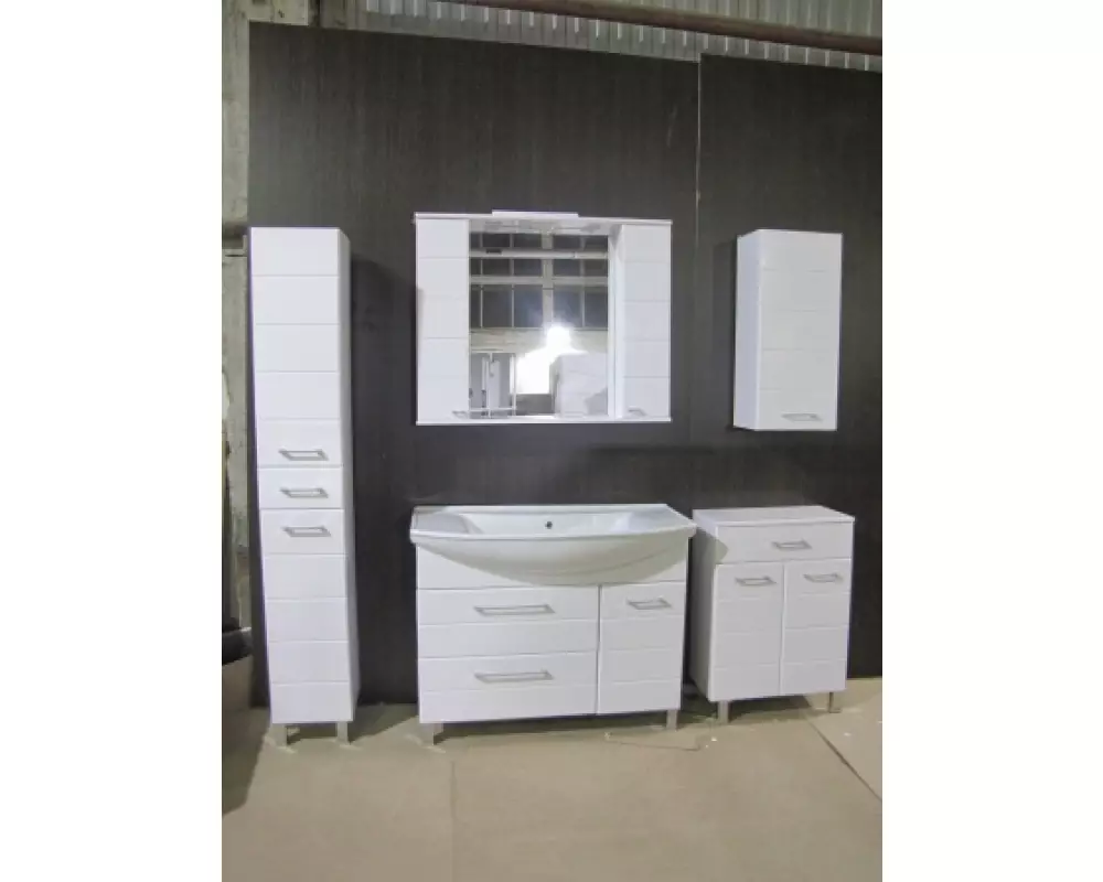 Комплект мебели«Омега-Стиль»1050 2 Ящика (умывальник,шкаф зеркальный,Колонна 300)