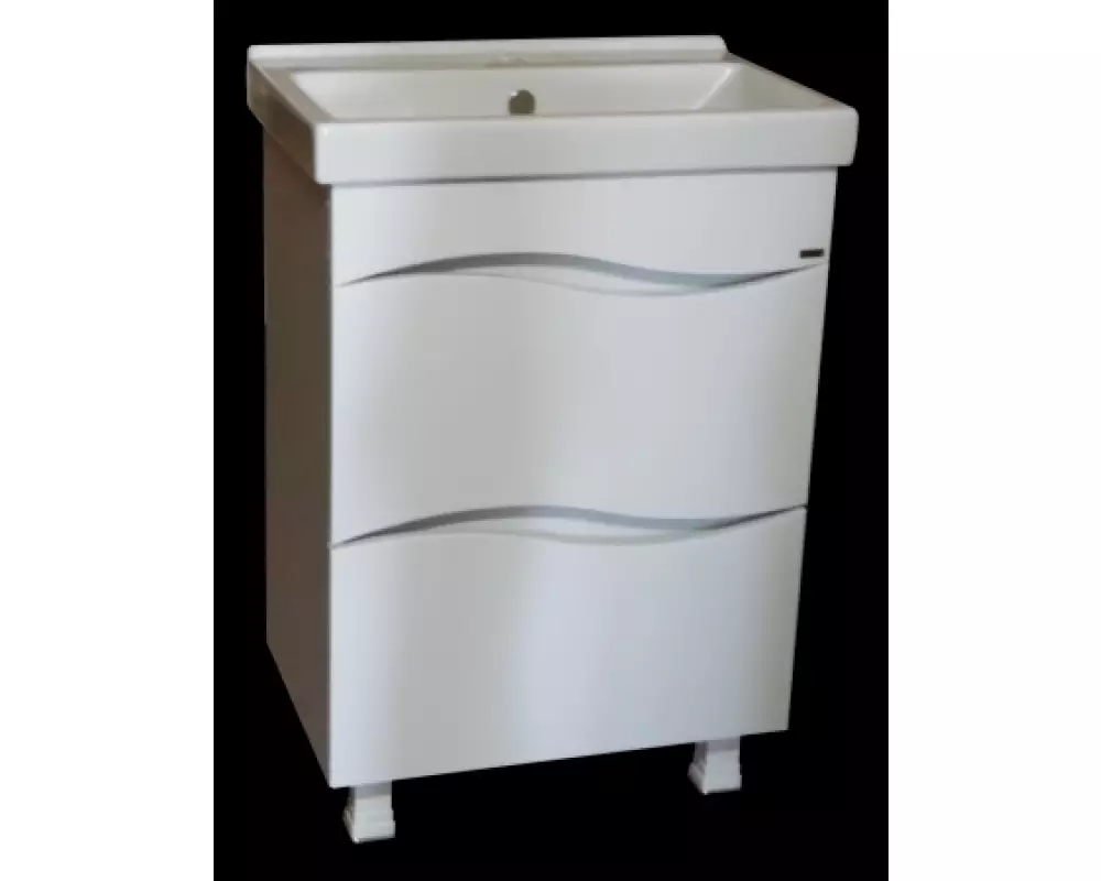 Комплект мебели «Смайл-Фостер» 600 2 Ящика (тумба,умывальник,шкаф зеркальный,колонна с корзиной для белья)