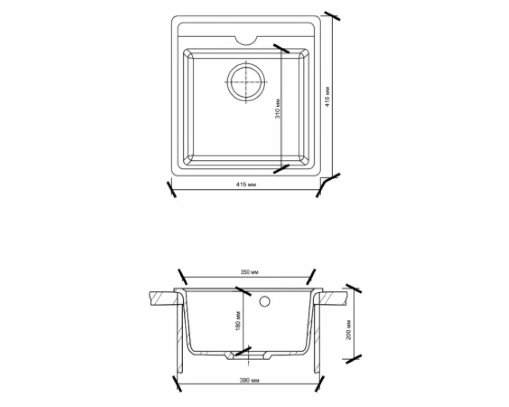 Каменная мойка Granmill 018 (молотый мрамор),глянец-блестки