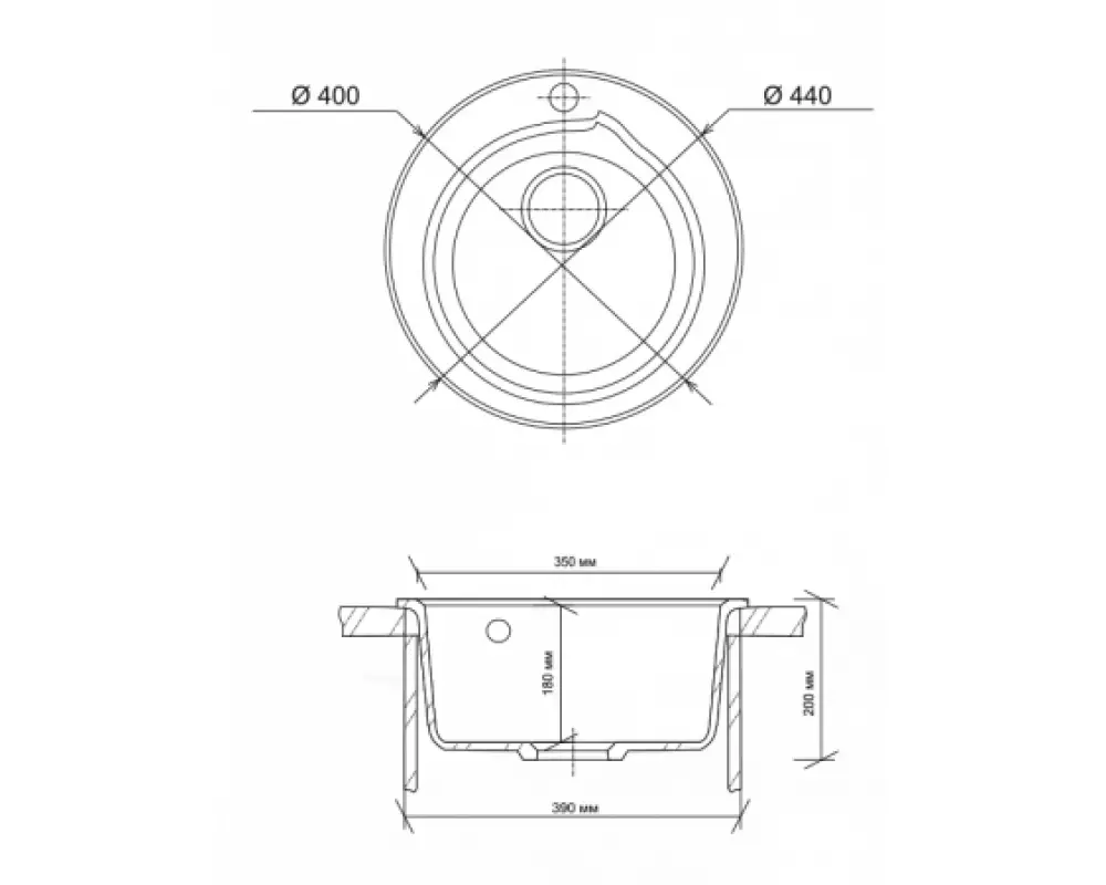 Каменная мойка Granmill 019 (молотый мрамор),глянец-блестки