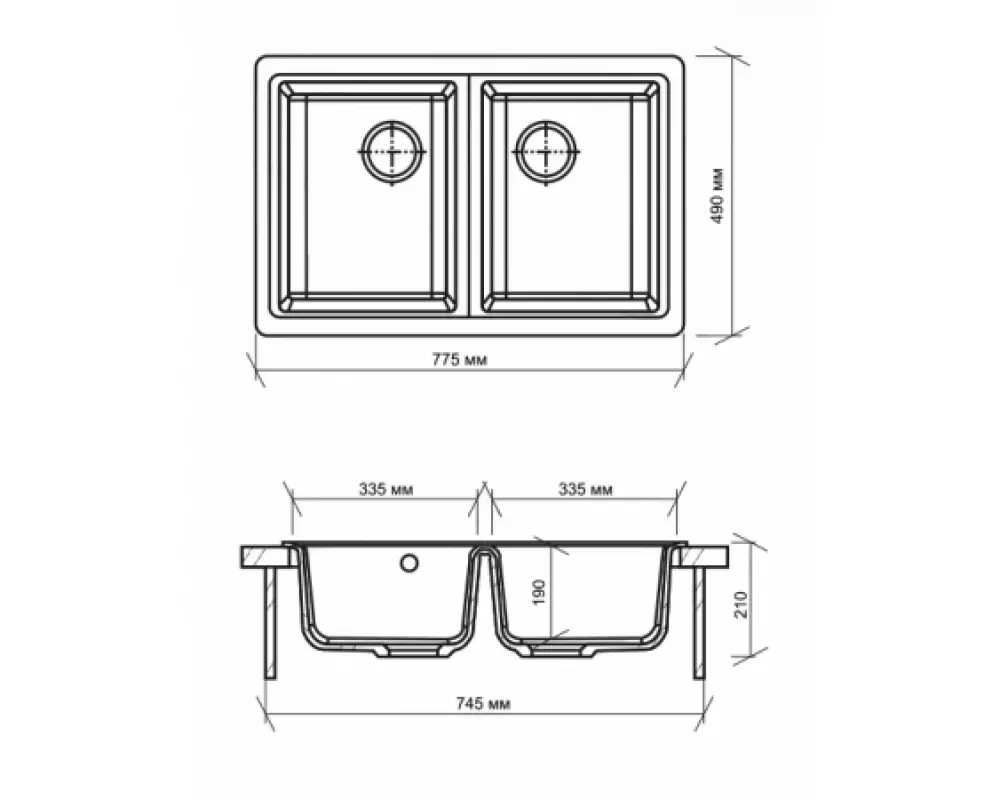 Каменная мойка Granmill 023 (молотый мрамор)