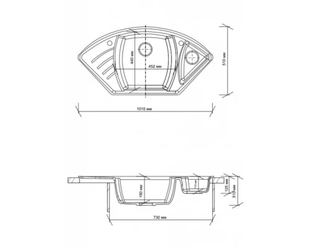 Каменная мойка Granmill 025 (молотый мрамор)