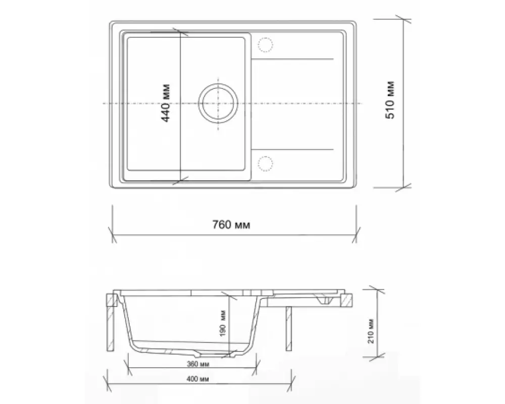 Каменная мойка Granmill 029 (молотый мрамор)