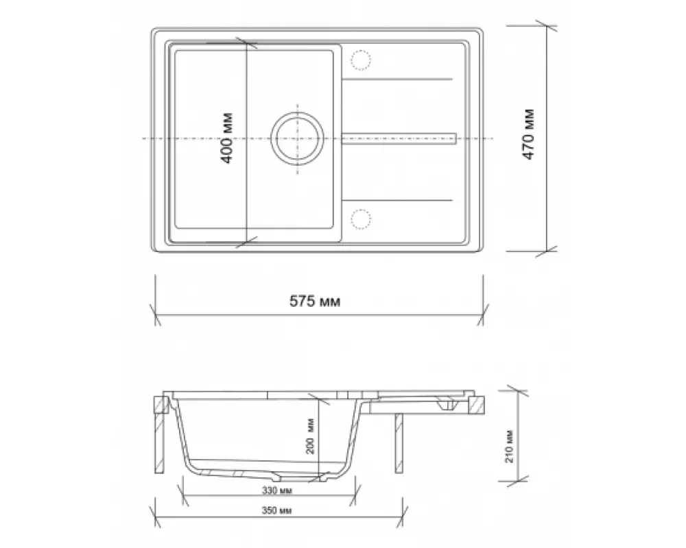 Каменная мойка Granmill 033 (молотый мрамор)