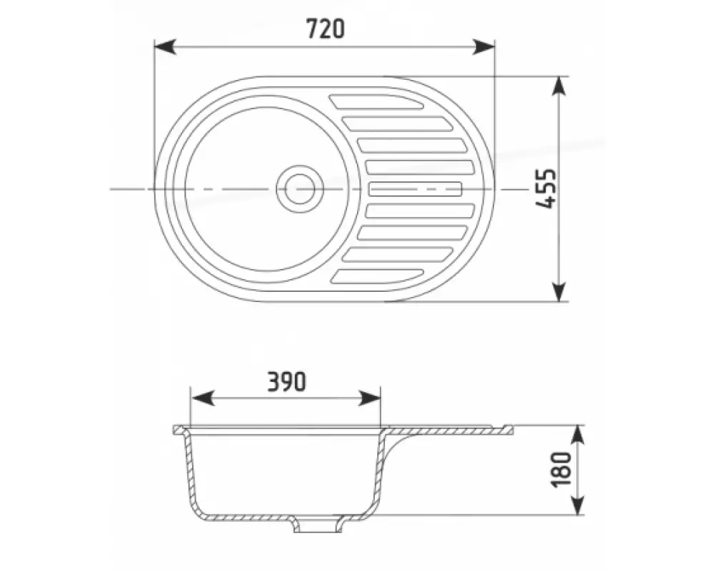 Каменная мойка Granmill 035 (молотый мрамор)