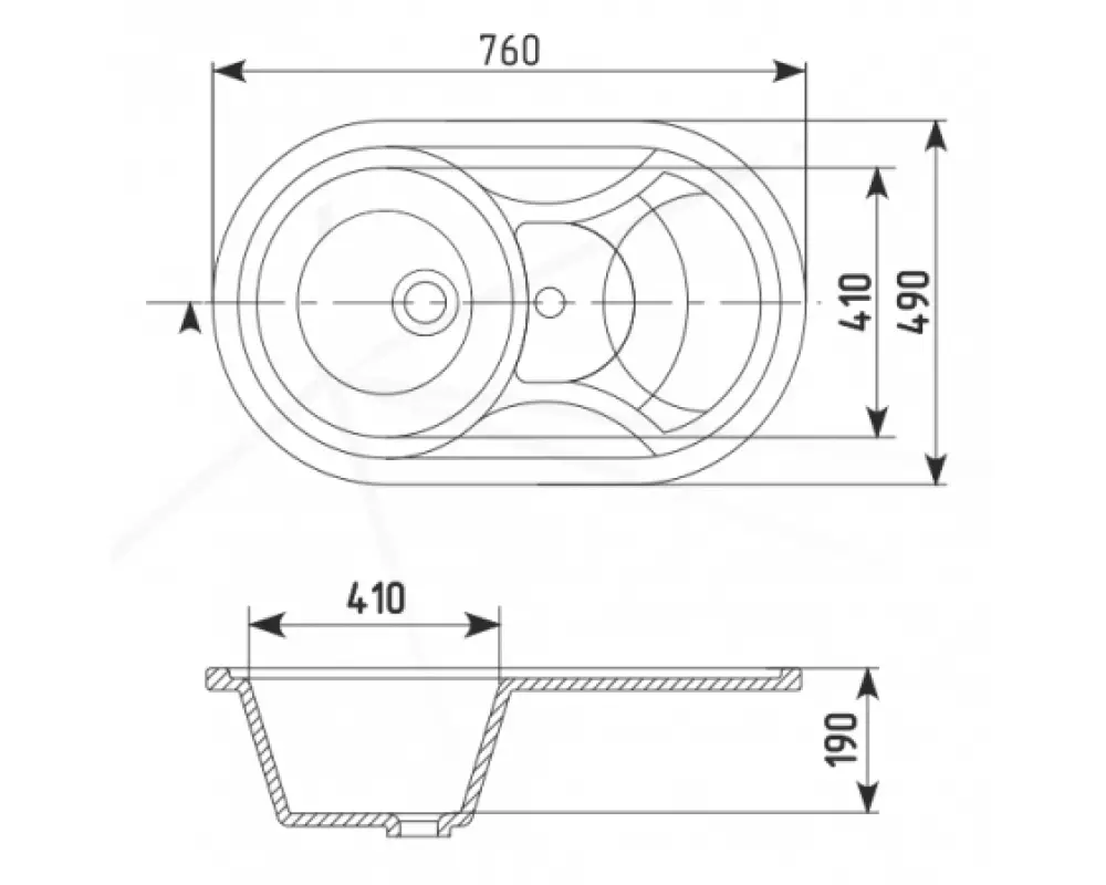 Каменная мойка Granmill 036 (молотый мрамор)