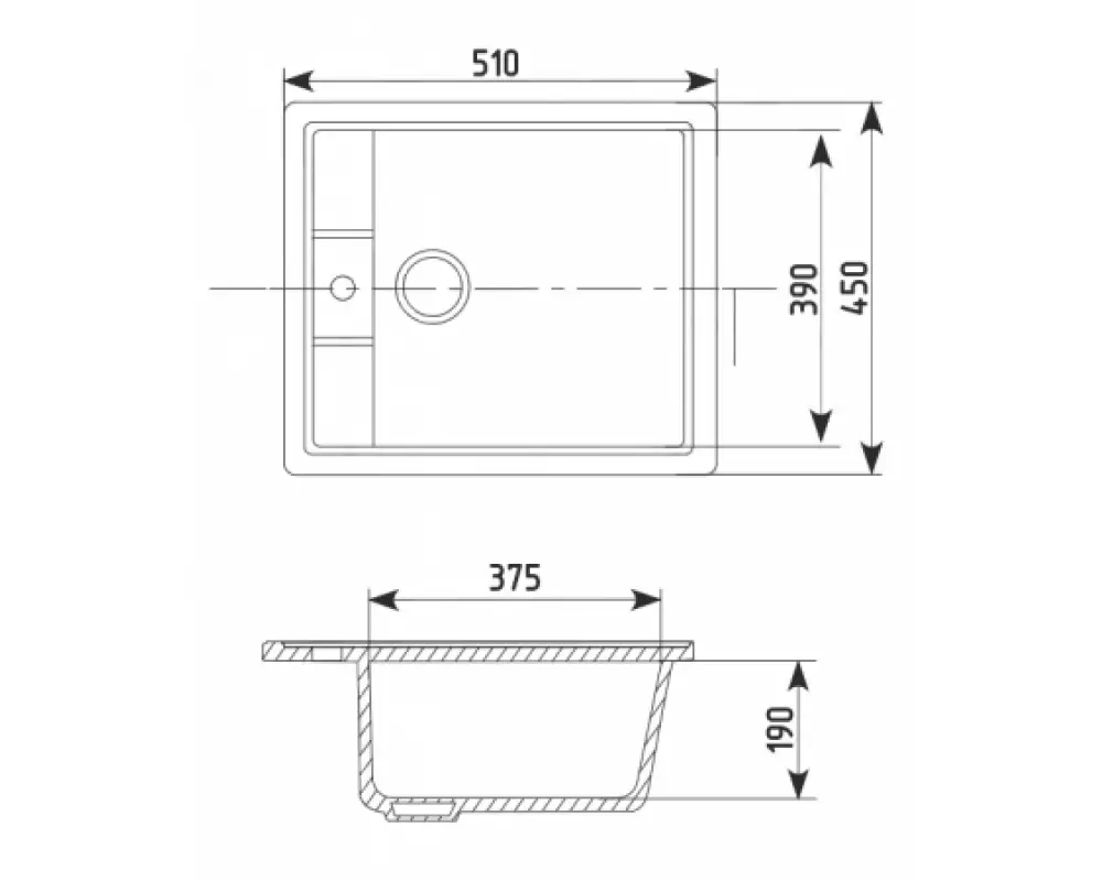 Каменная мойка Granmill 039 (молотый мрамор)