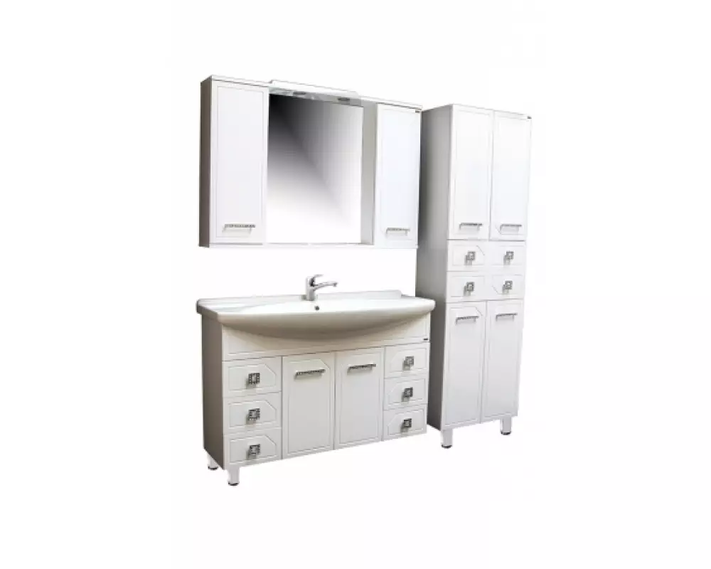 Комплект мебели«Стиль-Классик» 1200 6 Ящиков (тумба,умывальник  ,шкаф зеркальный,колонна 360)