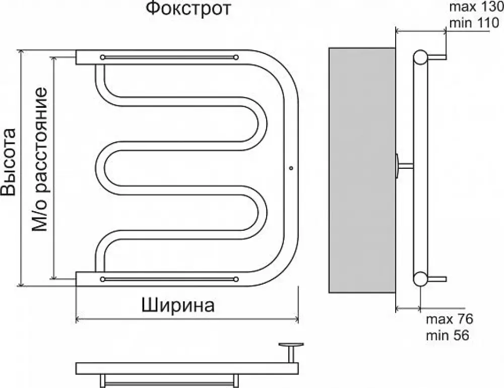 Полотенцесушитель Фокстрот AISI 32х2 500х600