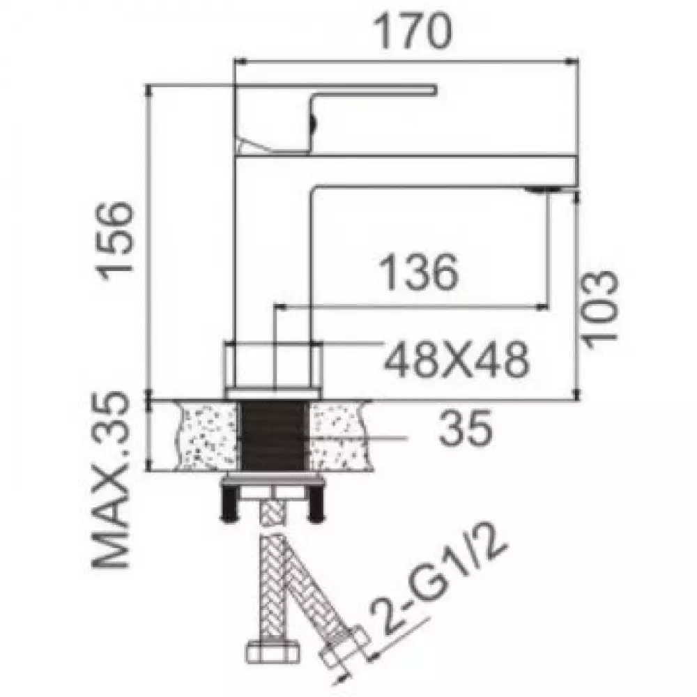 B10613-7 Смеситель BELZ однорычажный для раковины