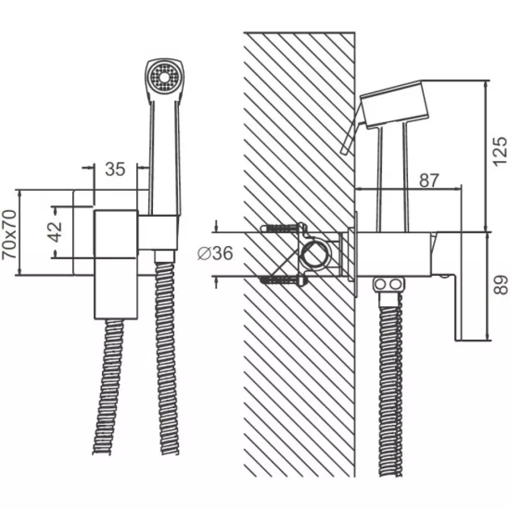B55805 Смеситель BELZ с гигиеническим душем