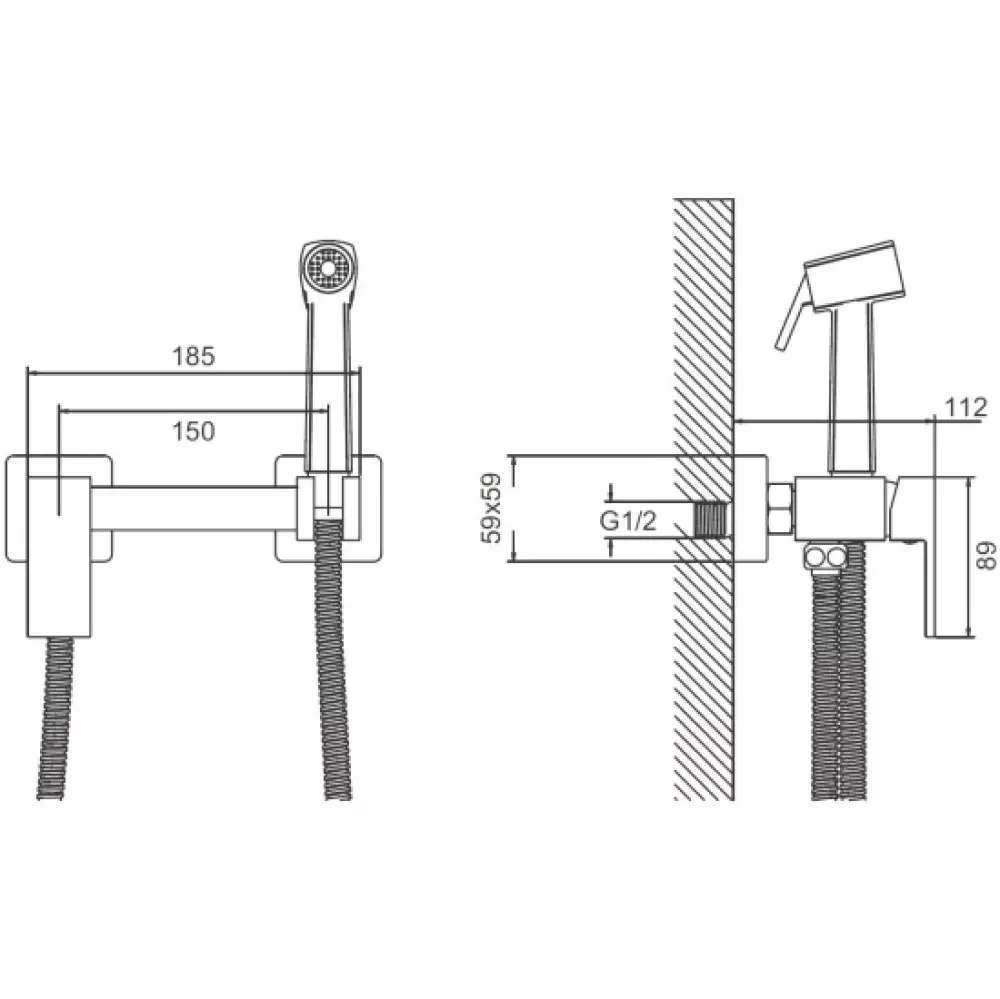 B55806-7 Смеситель BELZ с гигиеническим душем