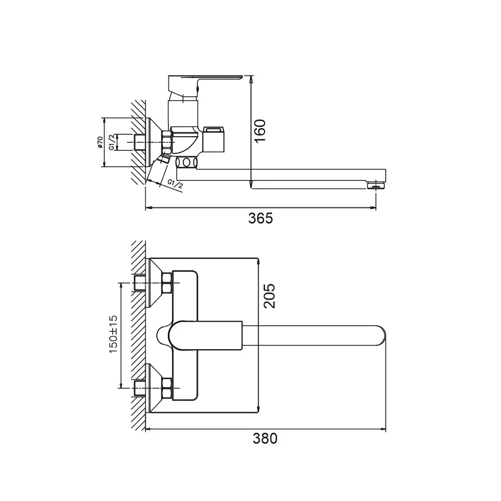 B22678 Смеситель BELZ для ванны  переключатель в корпусе