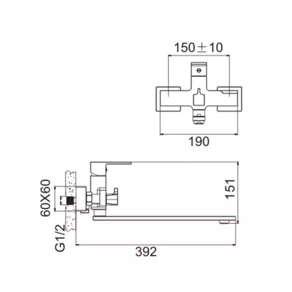 B22613-7 Смеситель BELZ для ванны  переключатель в корпусе