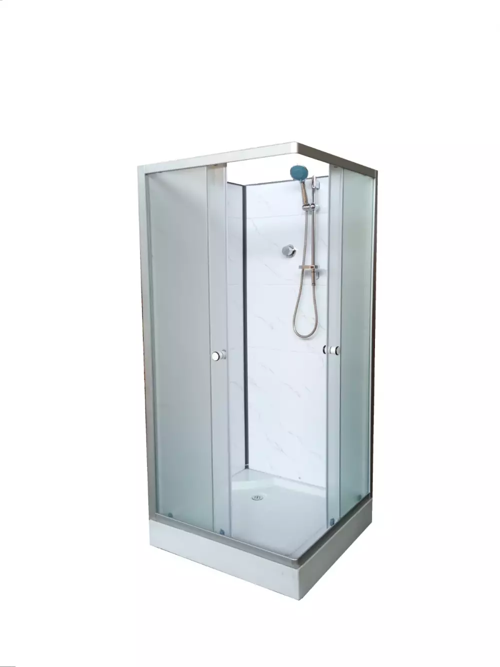 Душевая кабина 8514В 90х90  fabric white marble без крыши