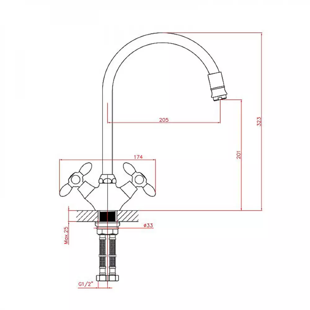 CN46127-12 Смеситель для кухни