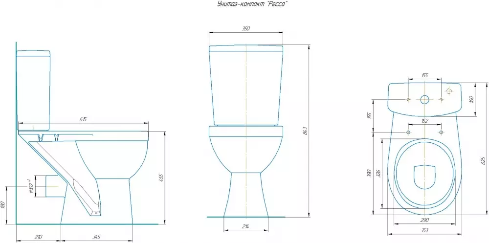 Унитаз-компакт"Ресса"для людей с ограниченными возможностями