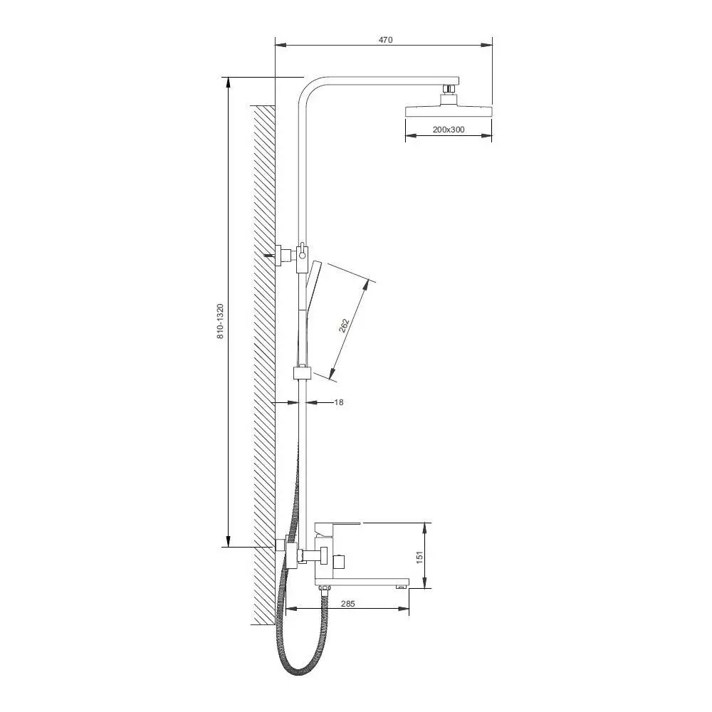 B24817-7 Душевая система BELZ с верхним душем «Зонт»
