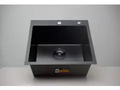 Кухонная мойка STELLUM 500Х480 врезная BLACK