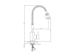 HB73304 Смеситель Haiba для кухни с гайкой гибким изливом