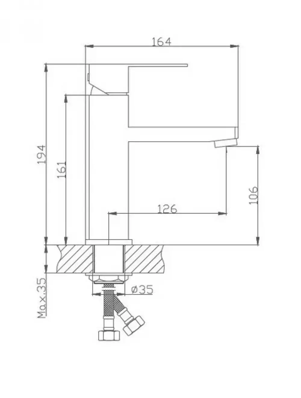 HB10803-3 Смеситель Haiba однорычажный для раковины с гайкой